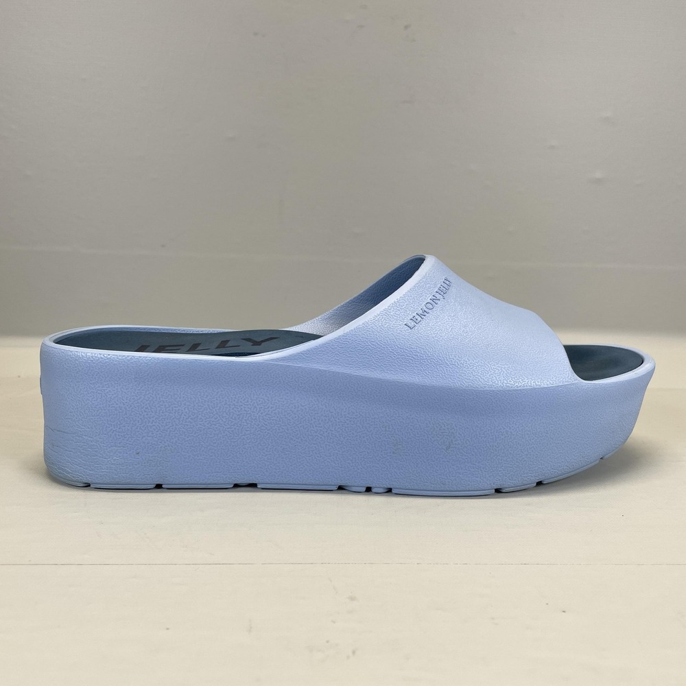 Lemon Jelly Shoes Womens Size 41 Blue Platform Slide Sandals Slip On Open Toe